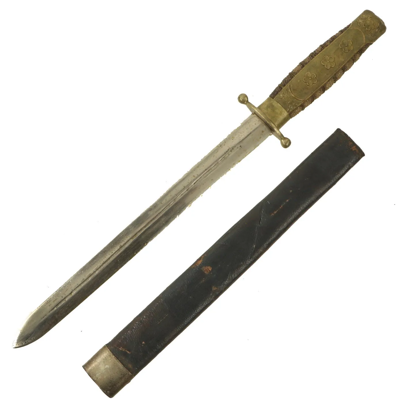 Original WWII Chinese National Revolutionary Army Officer Dagger with Replacement Scabbard - Kuomintang