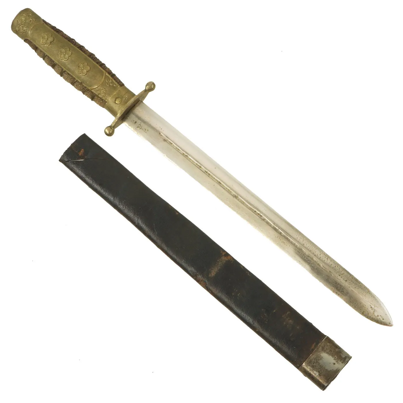 Original WWII Chinese National Revolutionary Army Officer Dagger with Replacement Scabbard - Kuomintang