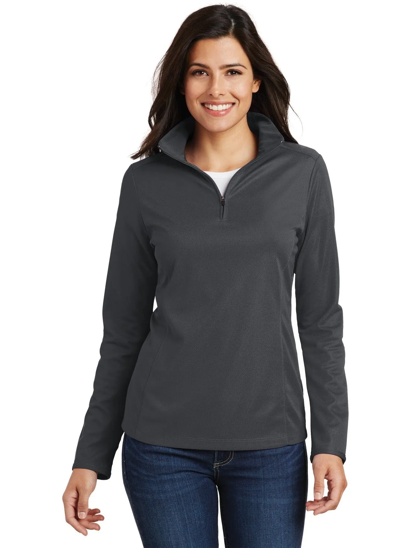 OUTLET-Port Authority Ladies Pinpoint Mesh 1/2-Zip