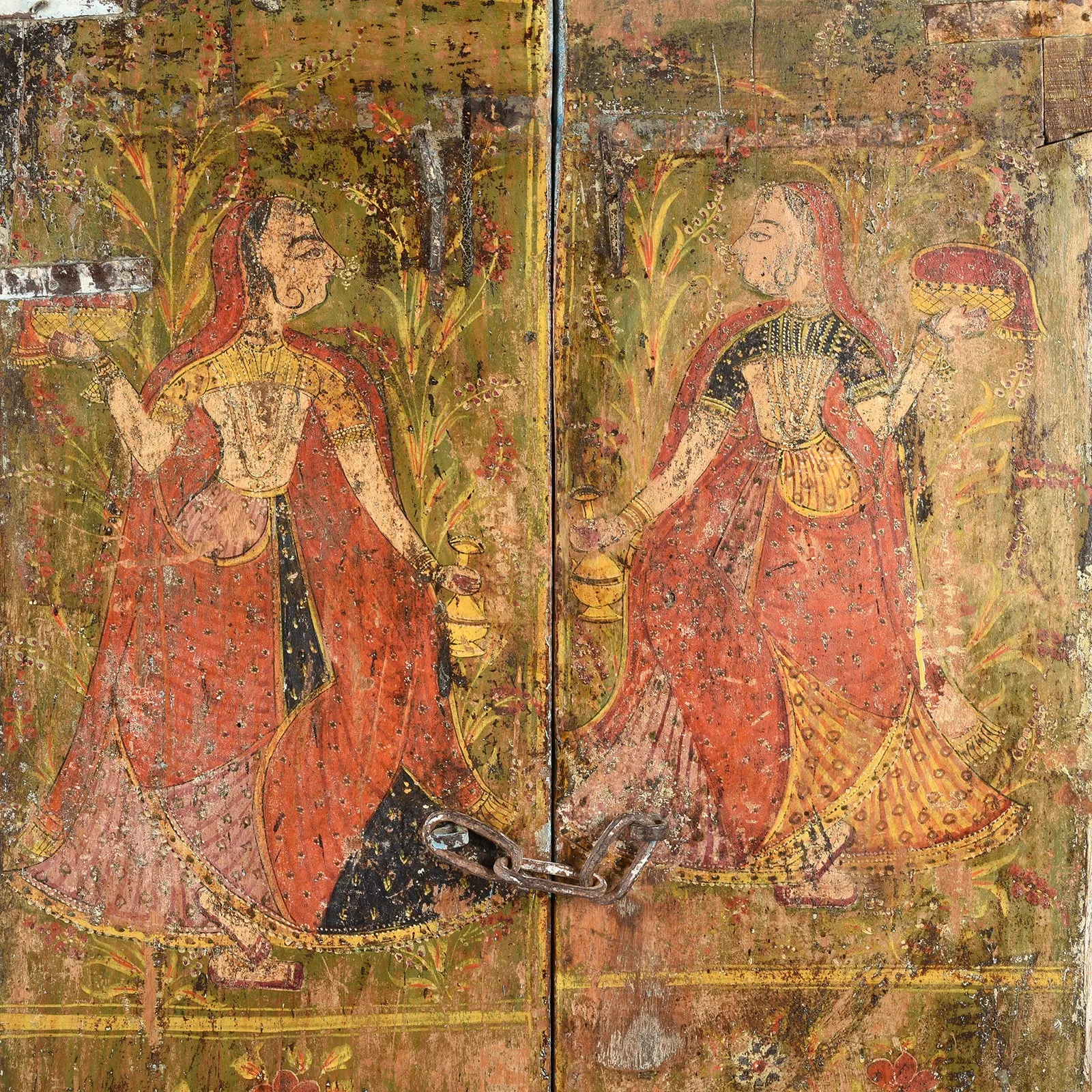 Painted Doors From Bundi - 18th Century