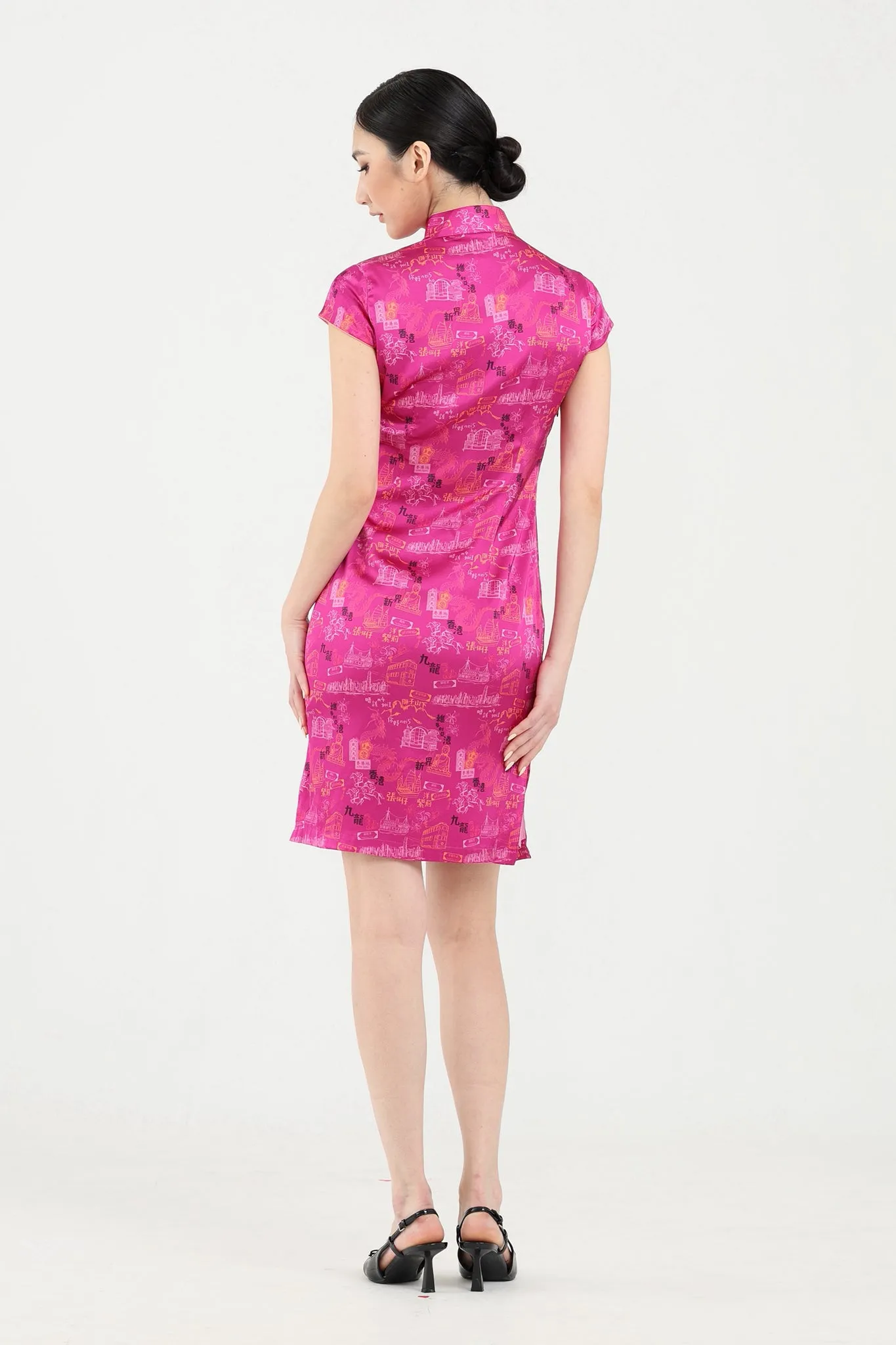 PANDORA HK Print Cheongsam (Fuchsia)