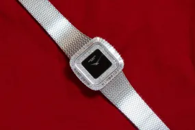 Patek Philippe Onyx Pave Diamond Dial 'TV' Dress Watch