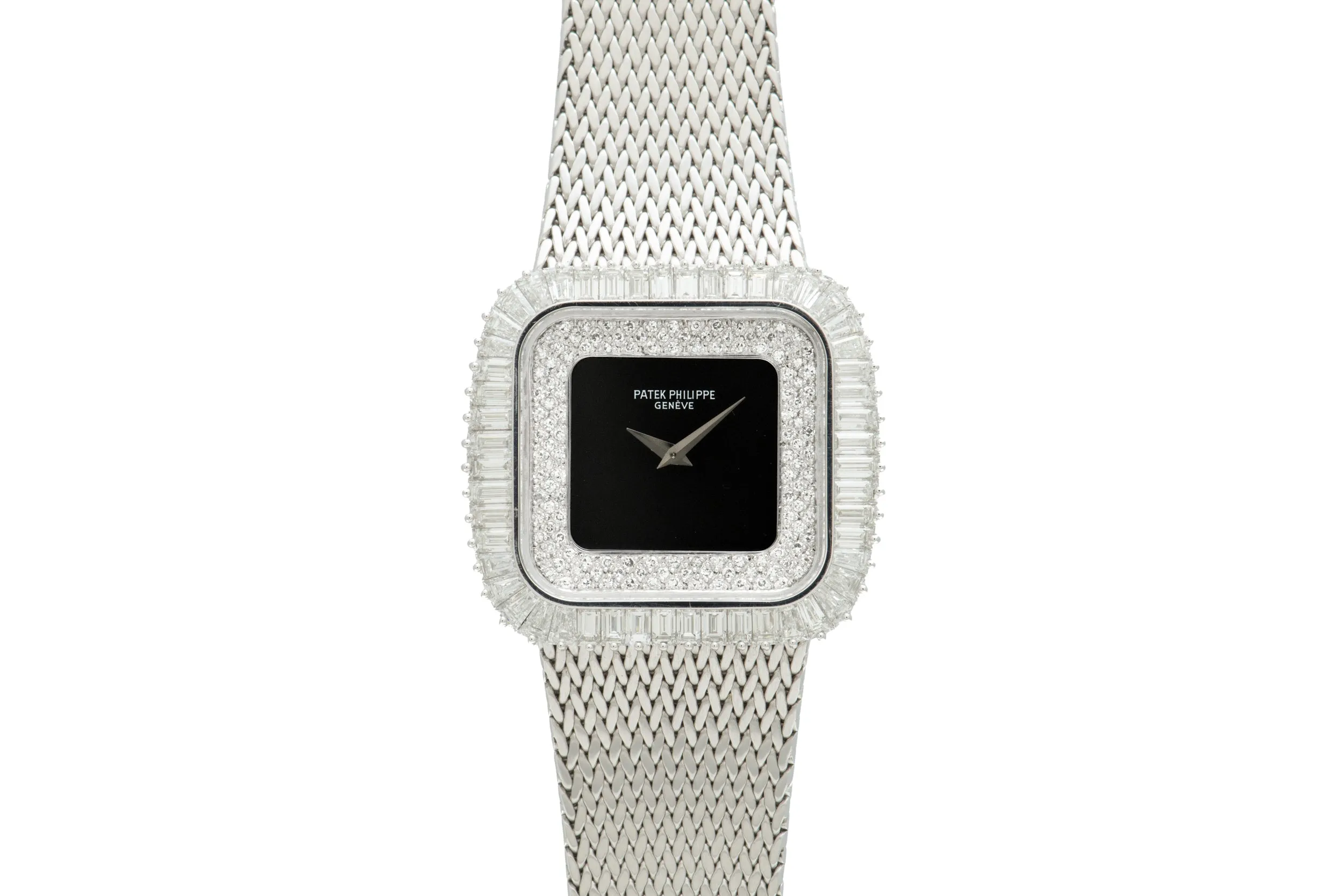 Patek Philippe Onyx Pave Diamond Dial 'TV' Dress Watch