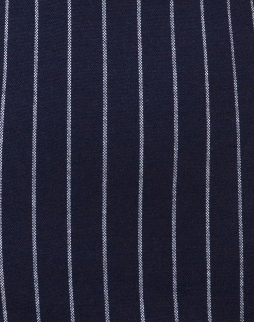 Petra Mini Dress in Navy Pinstripe