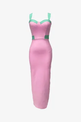 Pink Bandage Bodycon Maxi Dress