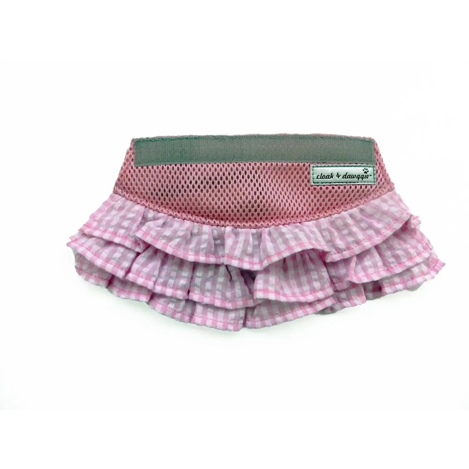 Pink Gingham Teacup Dog Harness Skirt Dress 2 Lbs to 6 Lbs