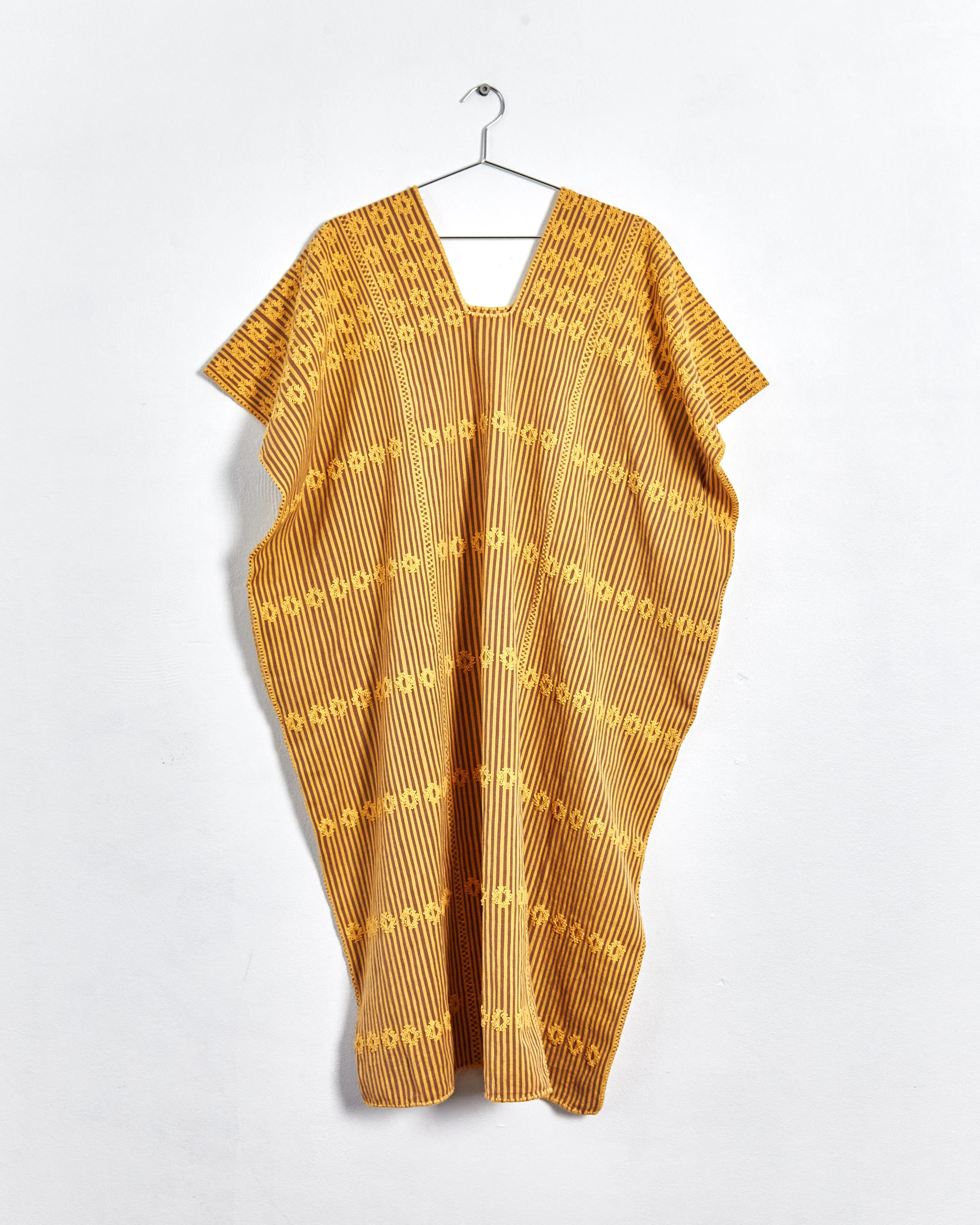 Pippa Holt 'midi kaftan no.27', ochre & brown, one size