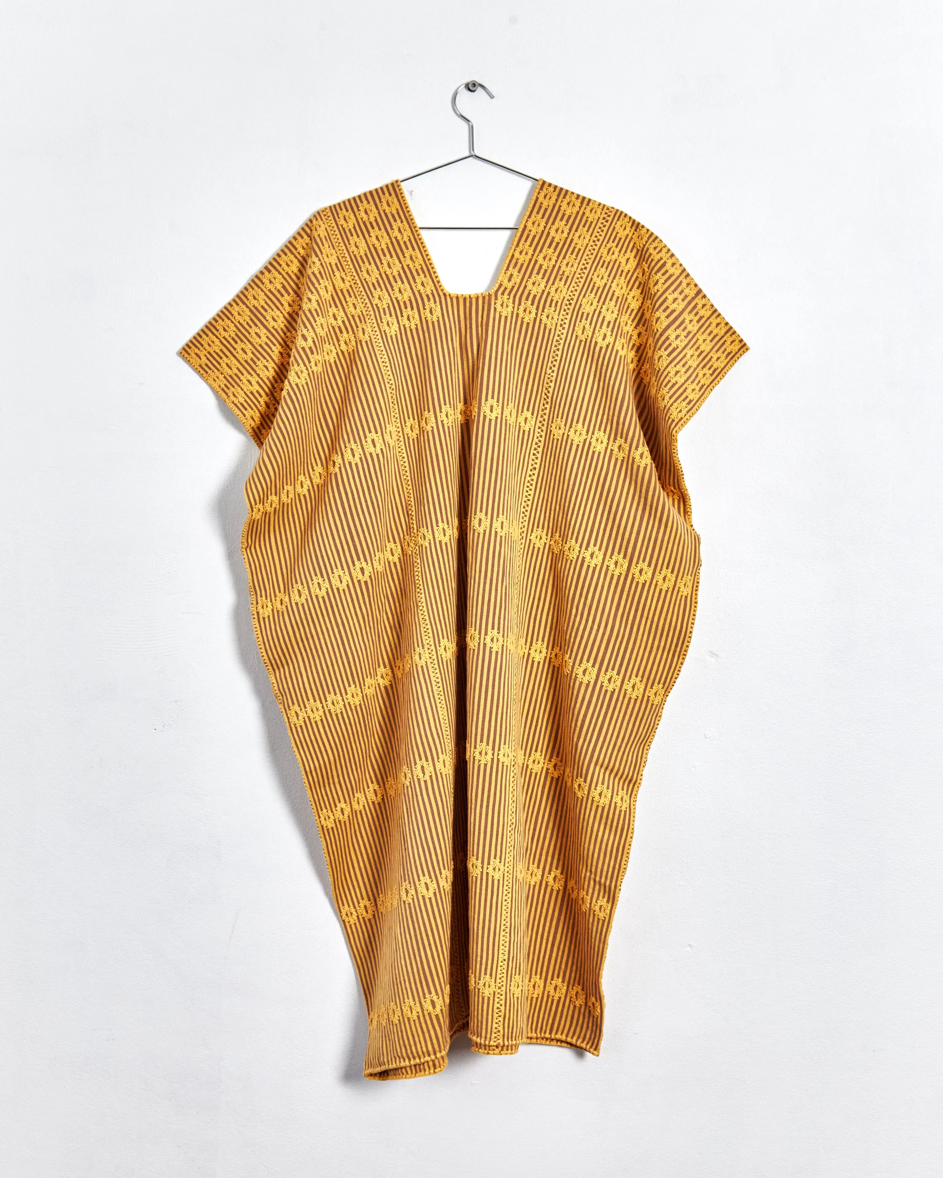 Pippa Holt 'midi kaftan no.27', ochre & brown, one size