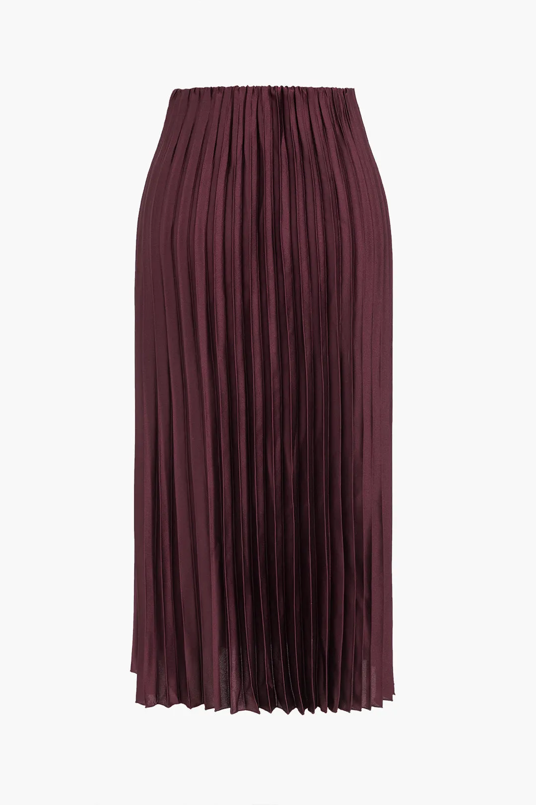 Pleated Satin Skirt