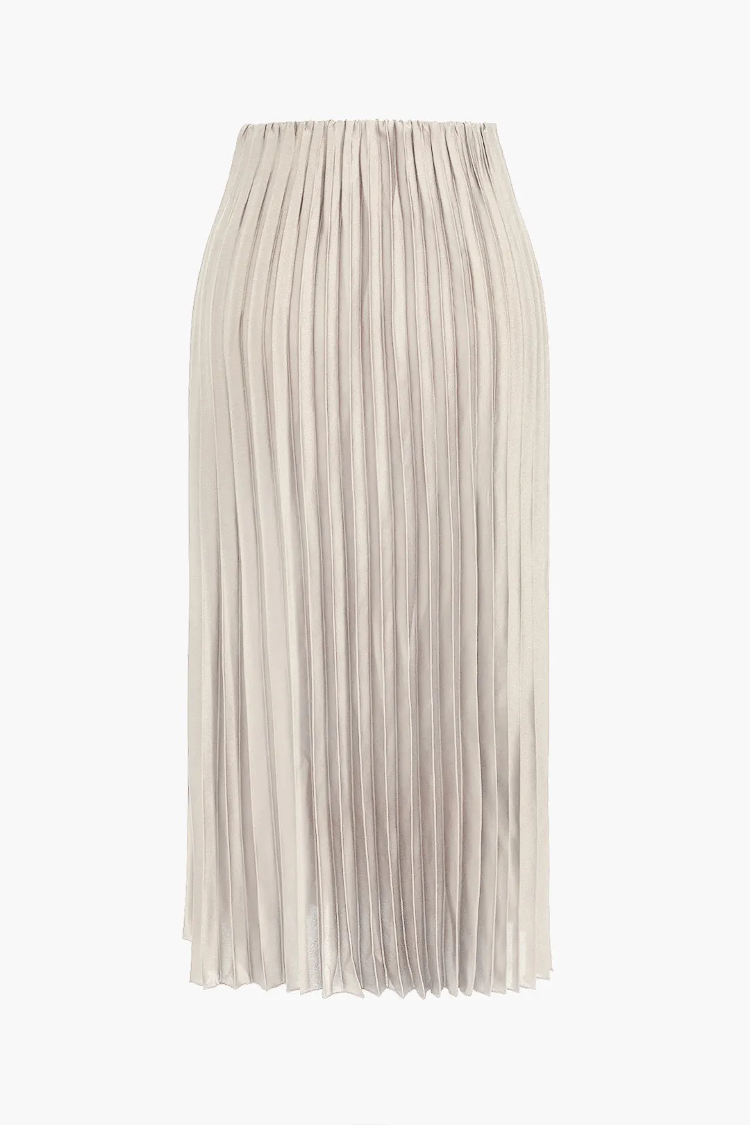 Pleated Satin Skirt