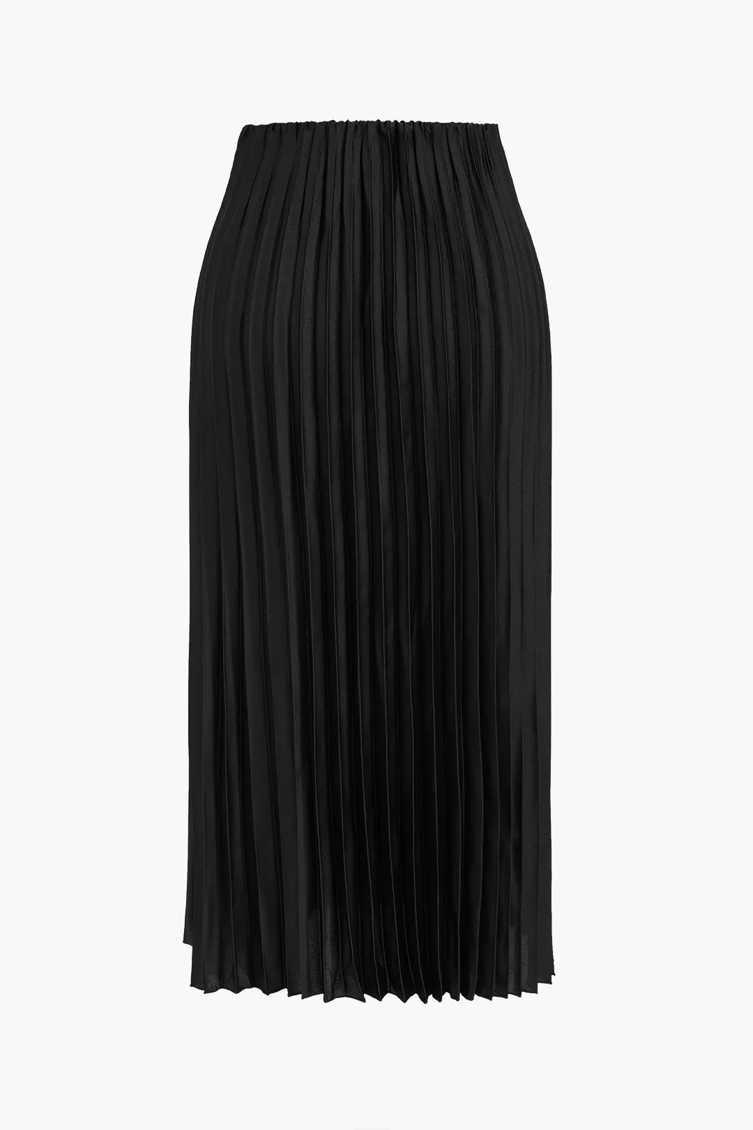 Pleated Satin Skirt