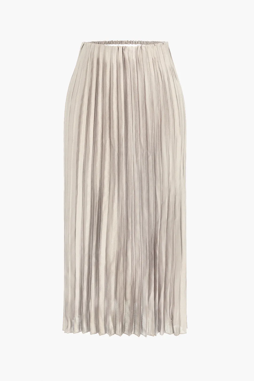 Pleated Satin Skirt