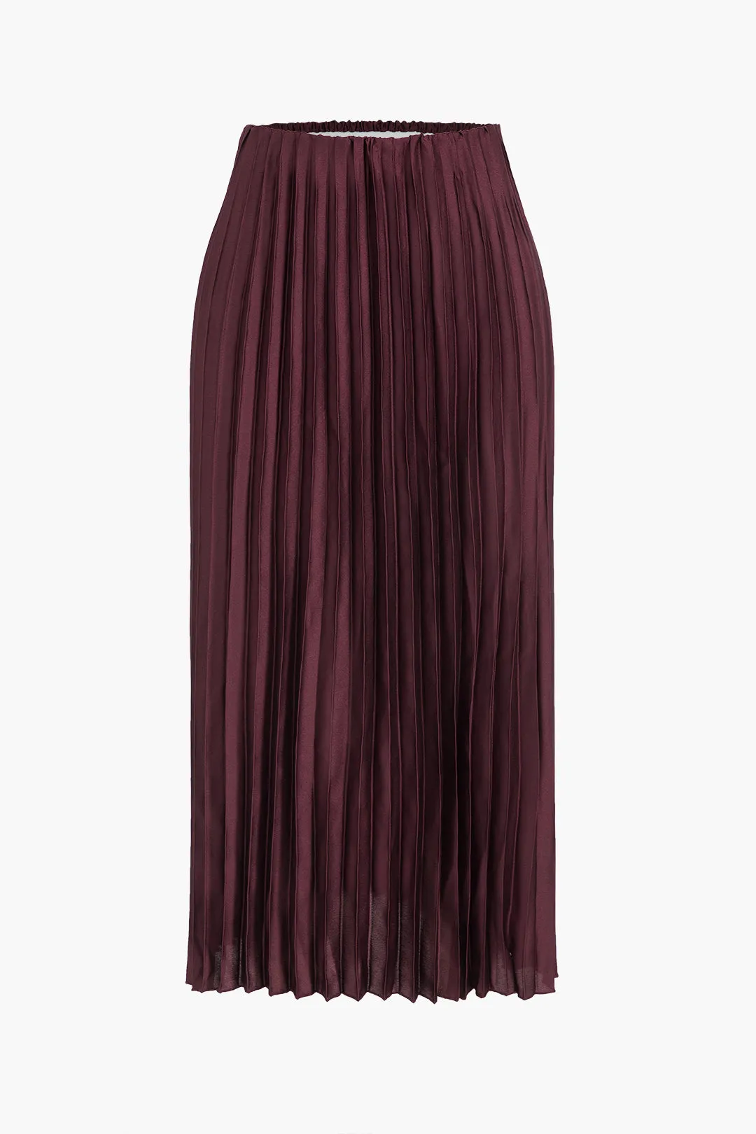 Pleated Satin Skirt