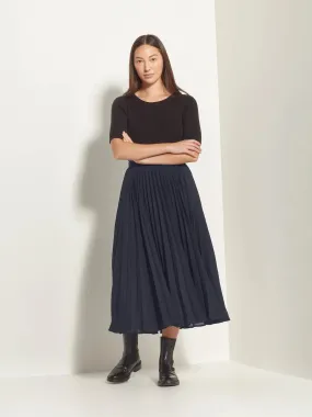 Posey Pleat Skirt (Matte Pleat) | Navy