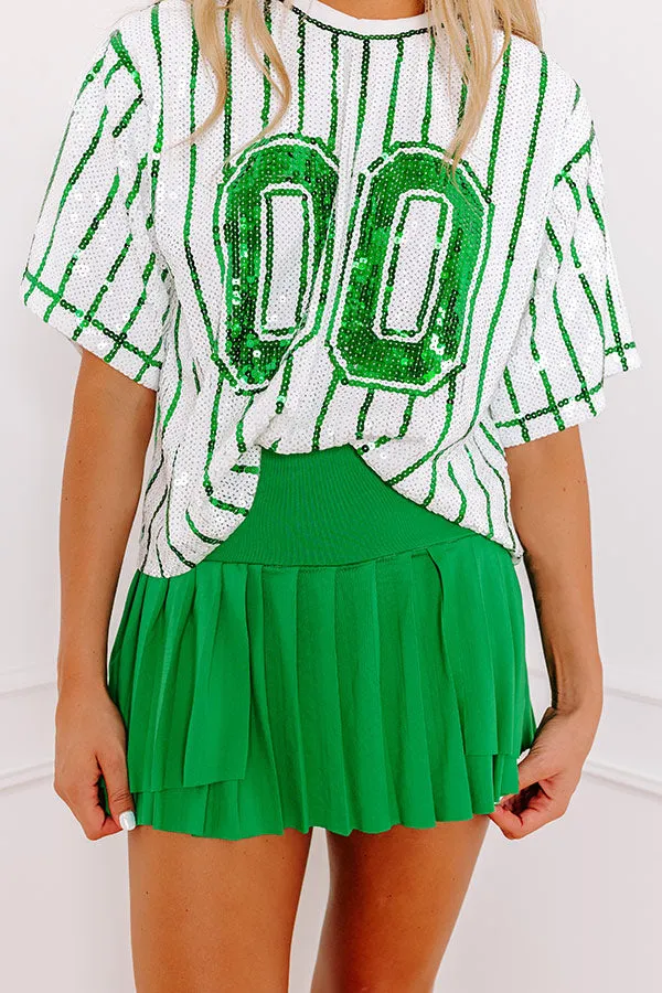 Prep Perfect High Waist Pleated Skort in Green