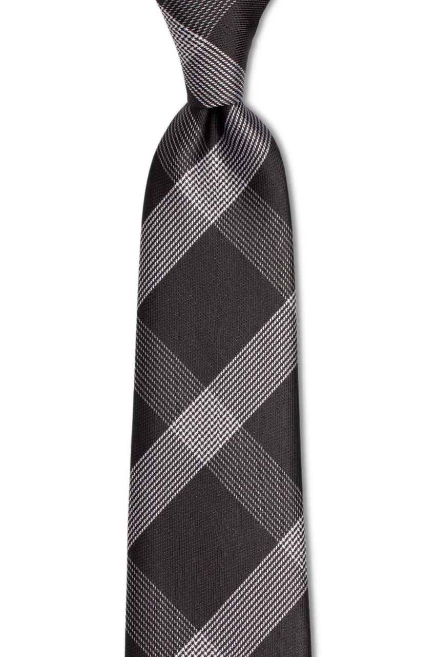 Preppy Black Traditional Tie