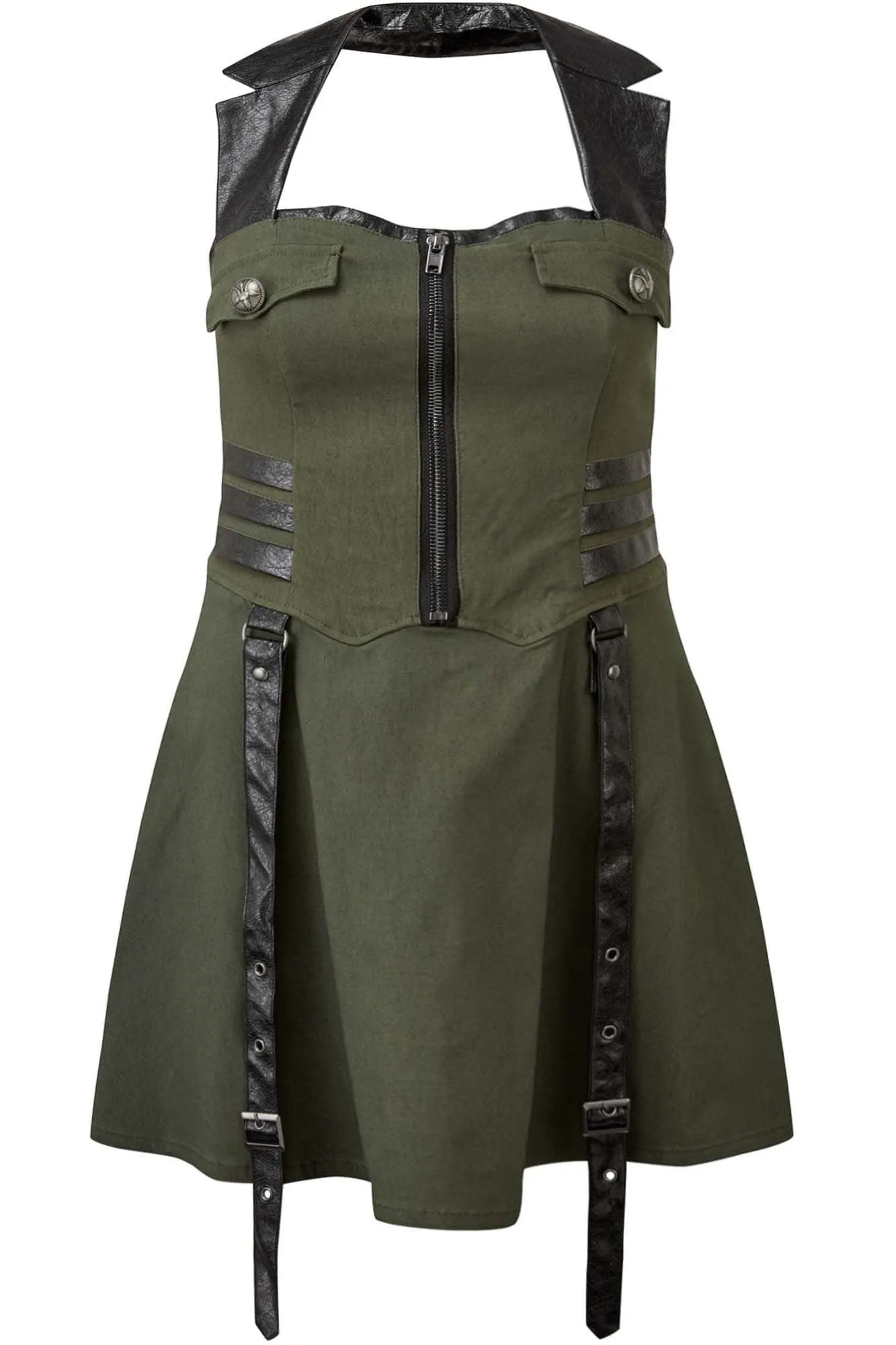 Psy-Ops Halter Dress [KHAKI] [PLUS] - Resurrect