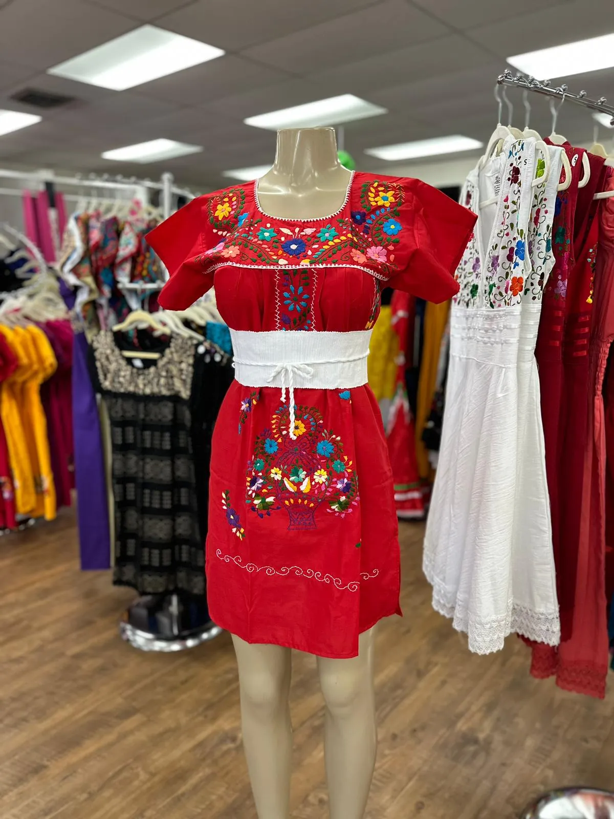 Puebla Red Dress