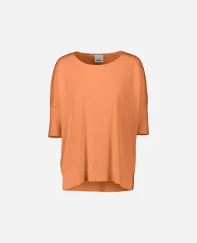 Pullover aus BaumCashmere-Mischung in Orange - Taillierter Schnitt