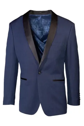 "Sebastian" Indigo Pindot Tuxedo Jacket (Separates)