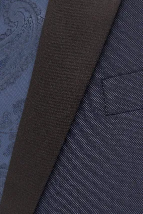 "Sebastian" Indigo Pindot Tuxedo Jacket