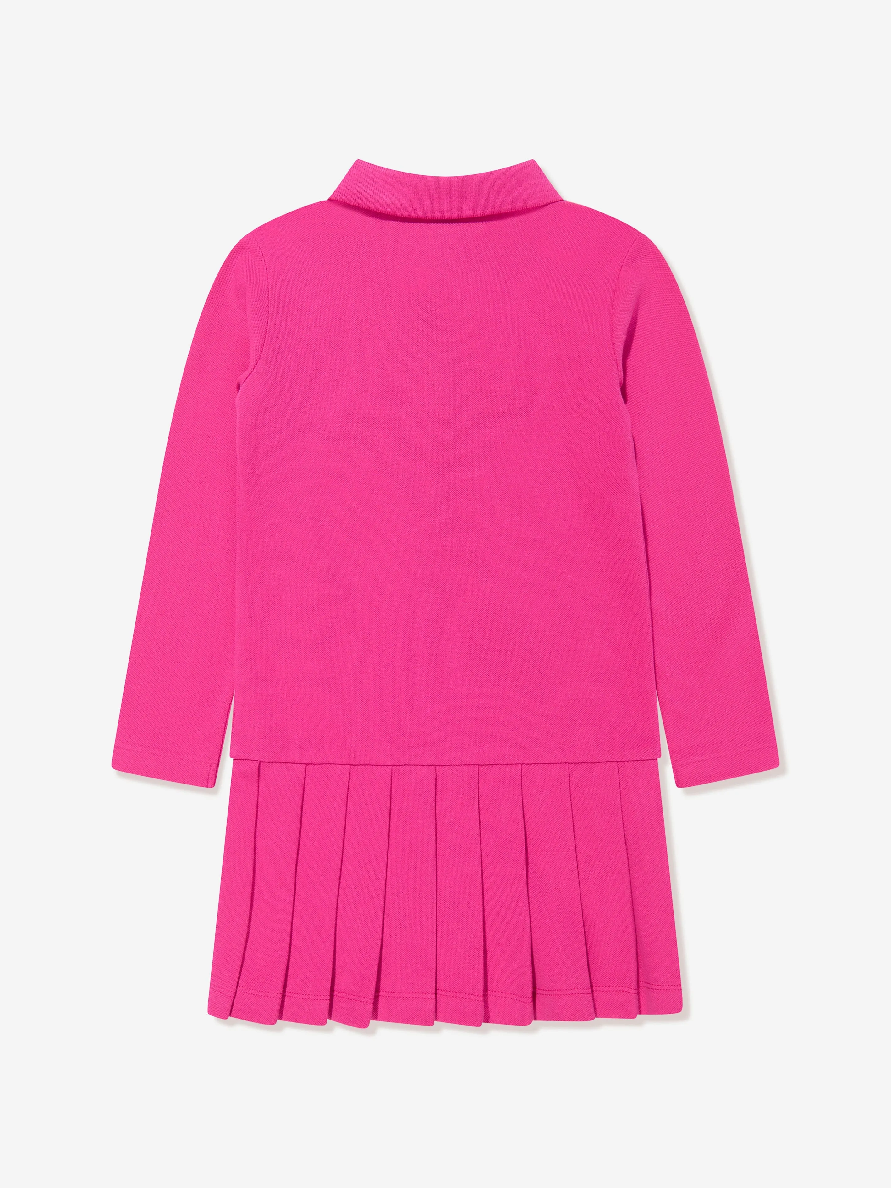 Ralph Lauren Girls Long Sleeve Polo Dress in Pink