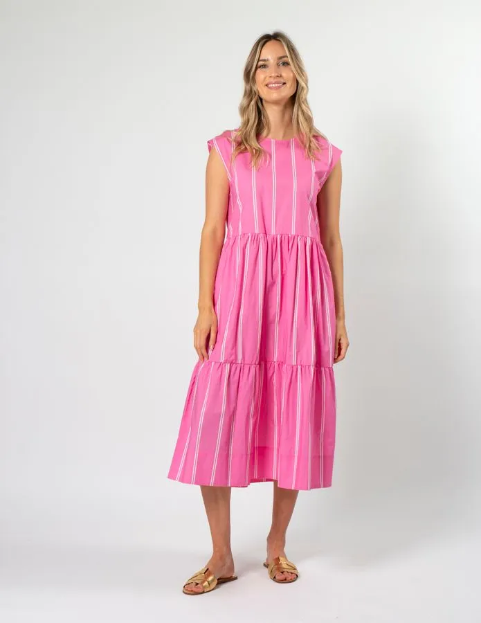 Rania Dress - Bubblegum Stripe