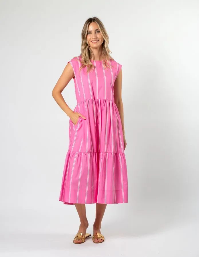 Rania Dress - Bubblegum Stripe