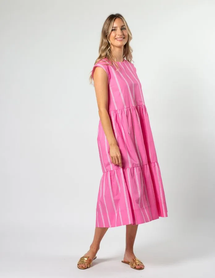 Rania Dress - Bubblegum Stripe