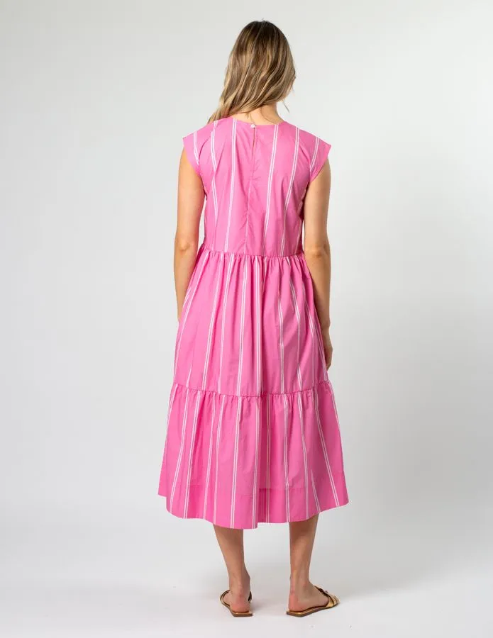 Rania Dress - Bubblegum Stripe