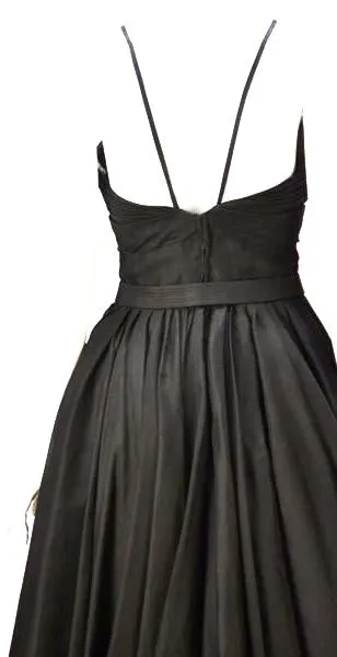 Rare 1950s Traina-Norell Black Halter Day Dress