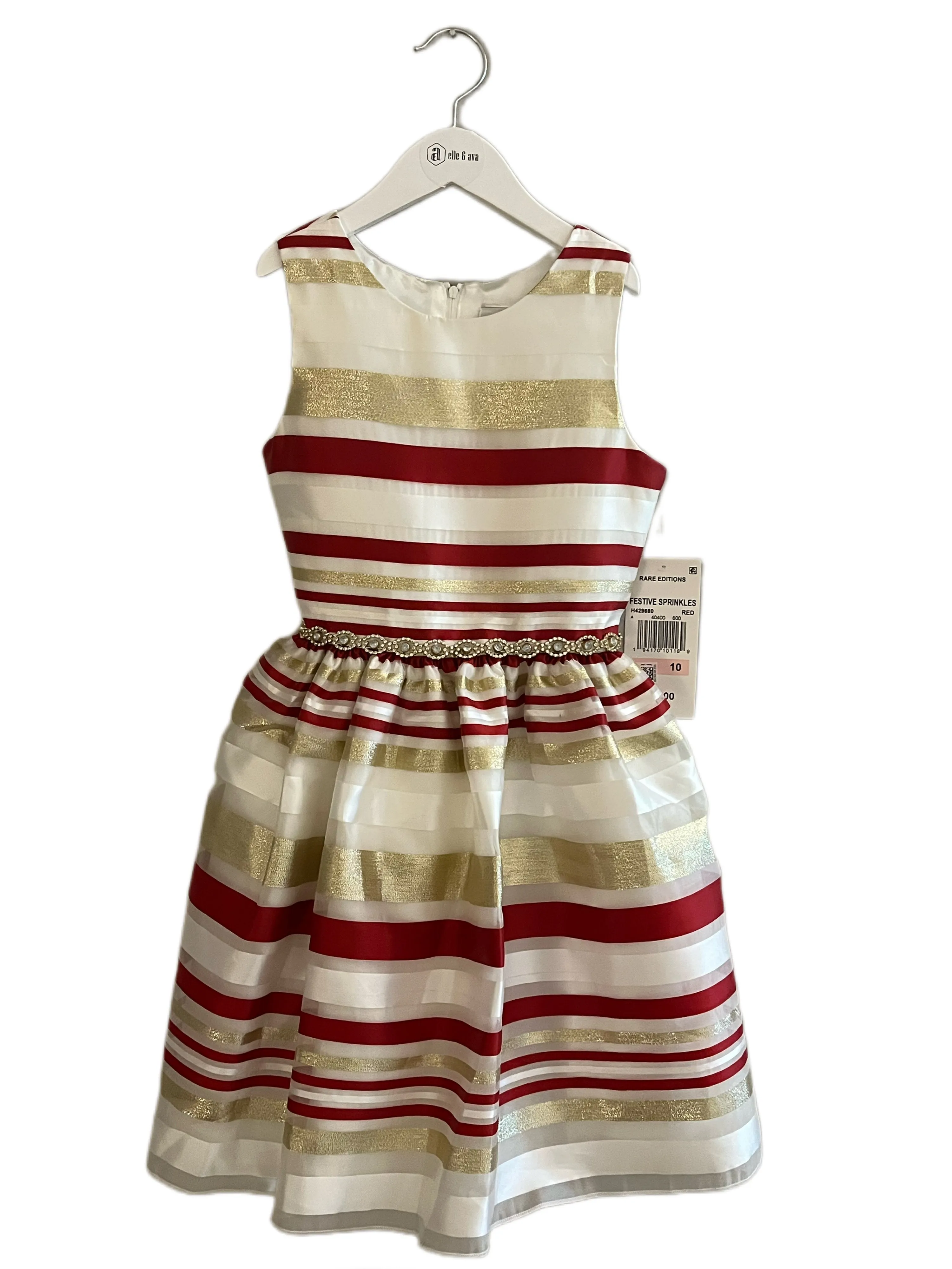 RARE EDITIONS FESTIVE SPRINKLES DRESS (SZ 10)