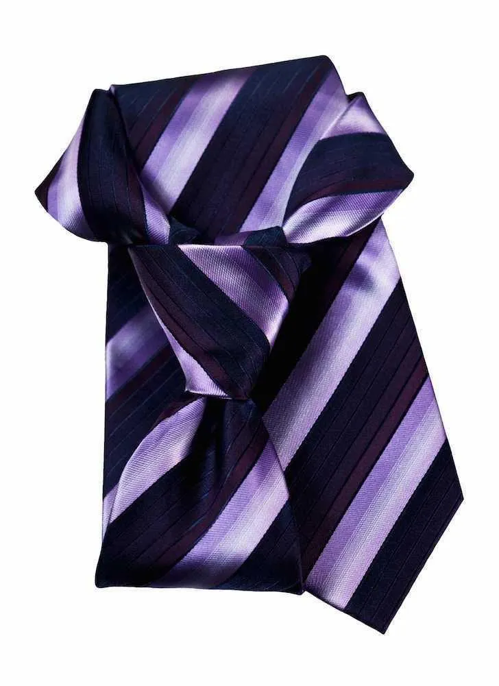 Royal Purple Striped Traditional Tie