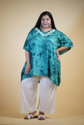 SeaGreen Rayon TieDyeKurta - Varmala