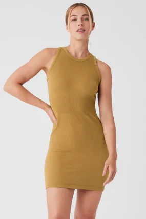 Seamless Ribbed Warm Nights Dress - Golden Olive Branch