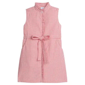 Sleeveless Allie Dress - Red Seersucker Gingham