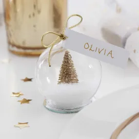 Snow Globe Christmas Table Place Cards x 4