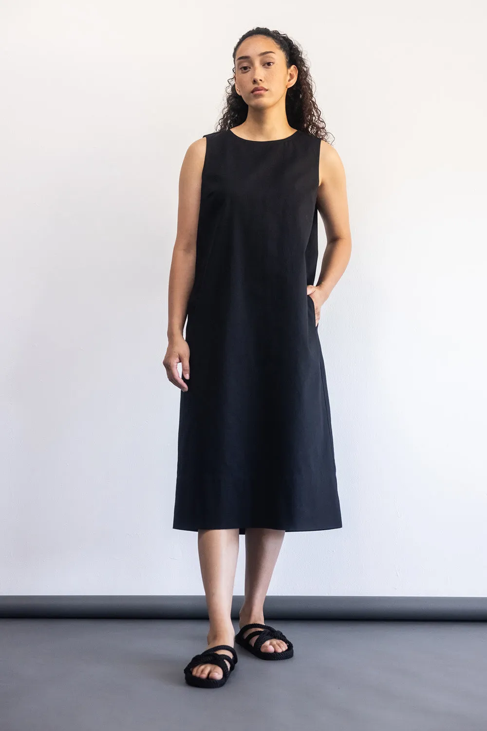 Standard Issue Cotton Broadcloth Dress - Black