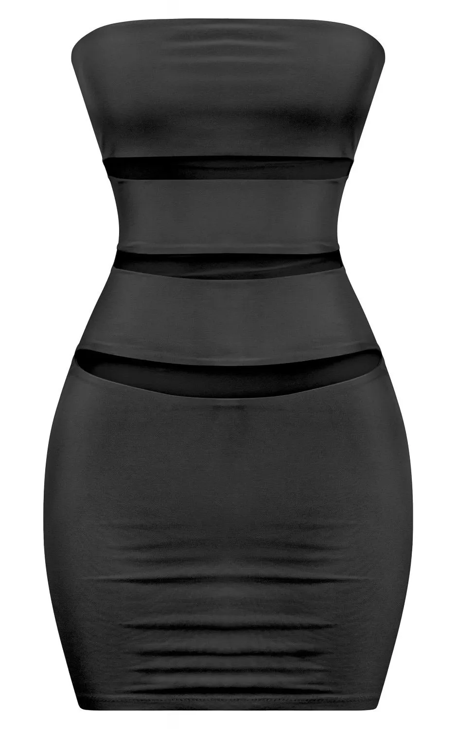 Strapless Cutout Mini Dress - Black