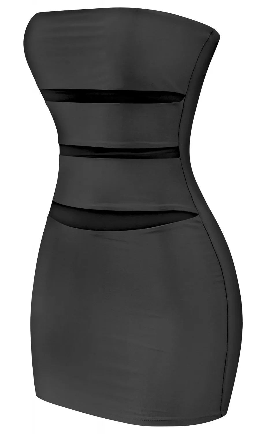 Strapless Cutout Mini Dress - Black