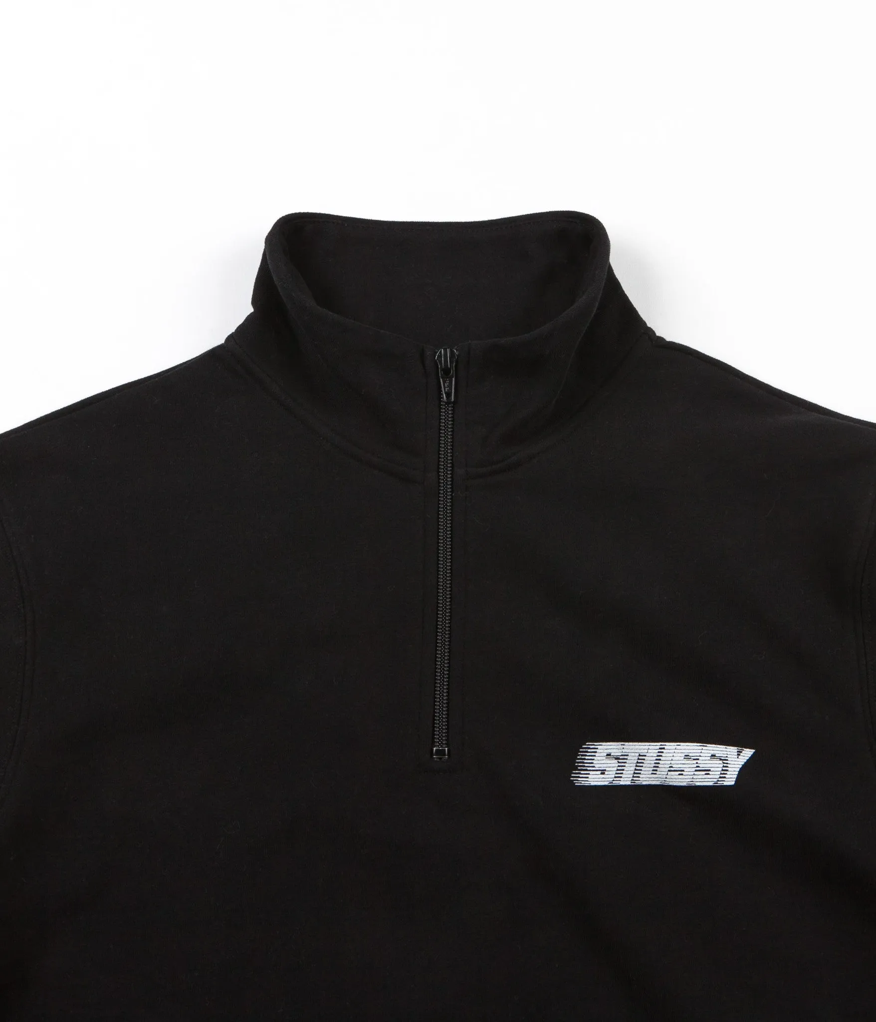 Stussy Nylon Panel Mockneck Sweatshirt - Black