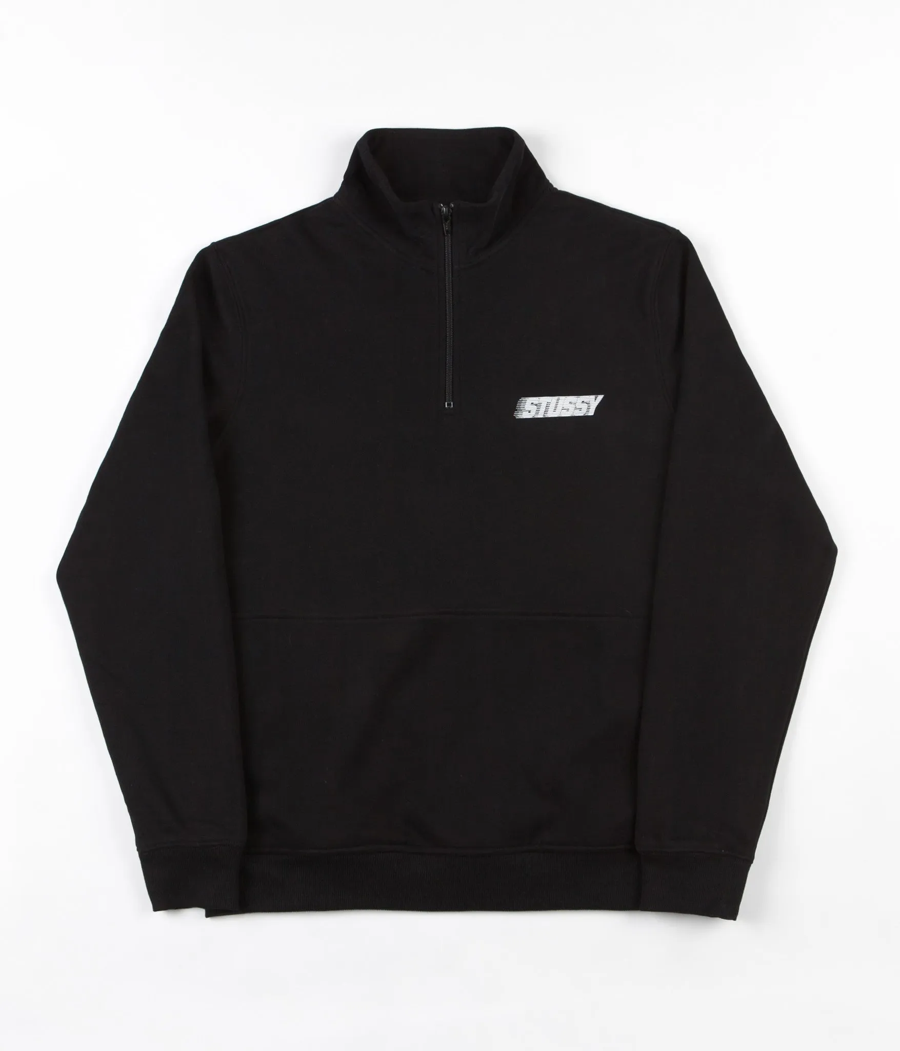 Stussy Nylon Panel Mockneck Sweatshirt - Black