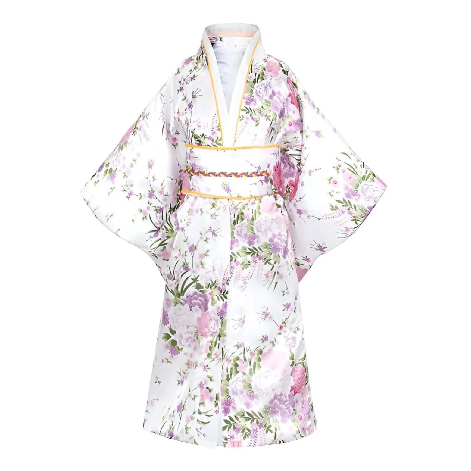 Traditional Japanese Girls' Blossom Kimono Dress Set