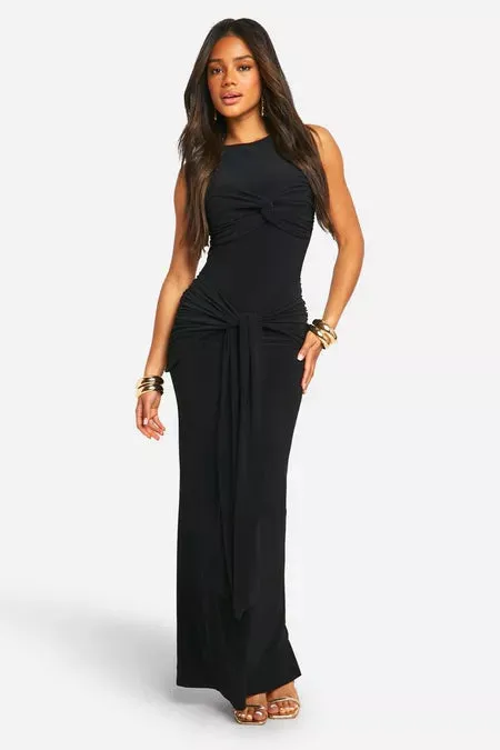 Twist & Ruche Racer Maxi Dress