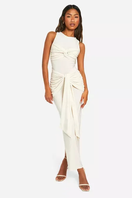 Twist & Ruche Racer Maxi Dress