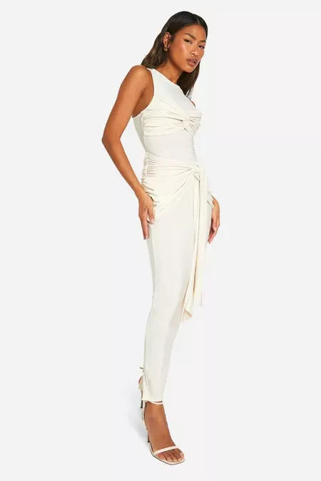 Twist & Ruche Racer Maxi Dress