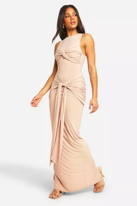 Twist & Ruche Racer Maxi Dress