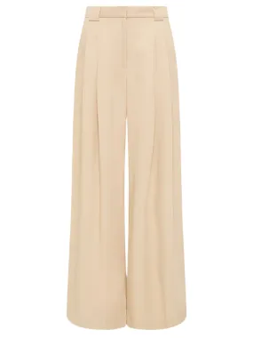 Wide Leg Pleat Pants in Dune