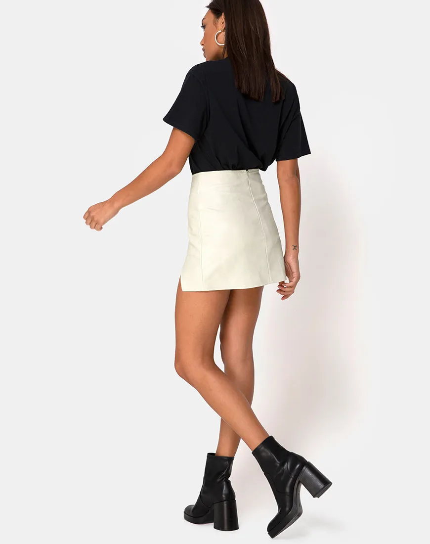 Wren Mini Skirt in Pu Matte Grey