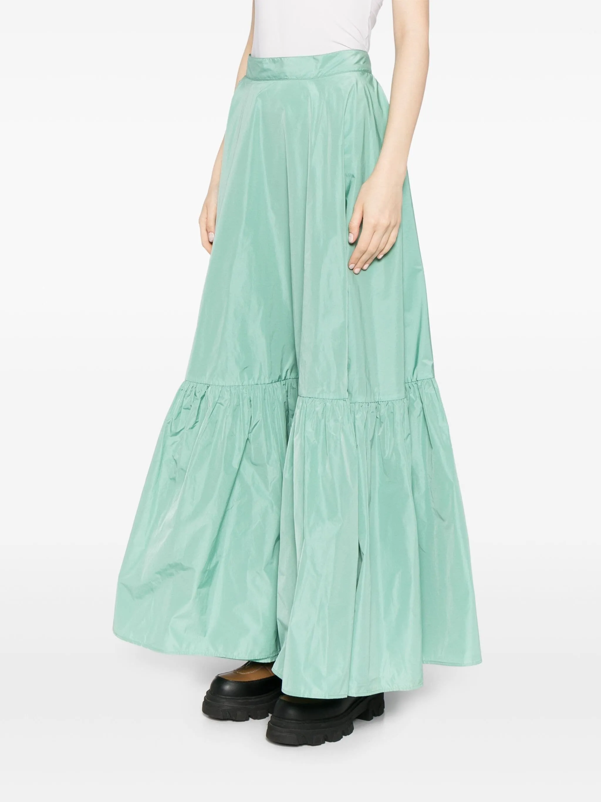 YARN DYED TAFFETA WATERPROOF MAXI SKIRT